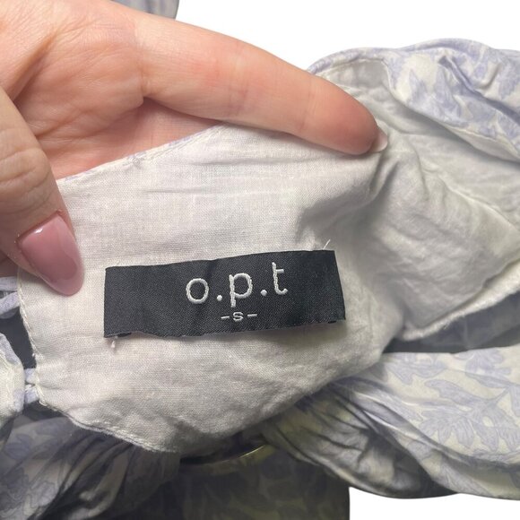 O.P.T. Kimia Blue Cutout Maxi Dress Size Small 100% Cotton Long Sleeve - Picture 6 of 7